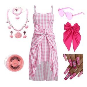 💗 6PCS Barbie Costume Halloween Pink Bundle Set SIZES M, L, XL NEW
